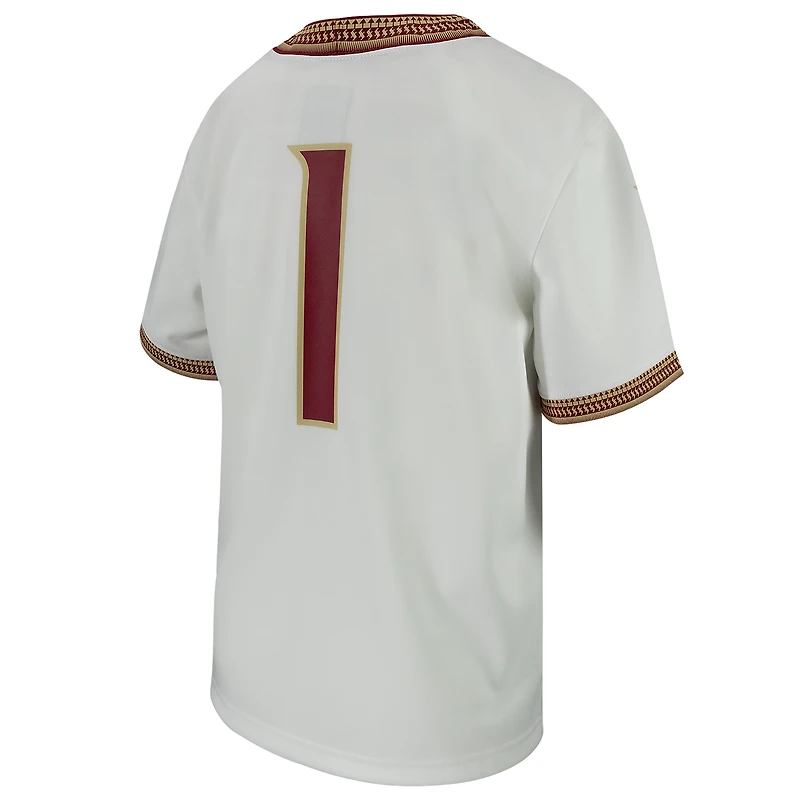 Maillot de match football Nike # Blanc Florida State Seminoles pour jeunes