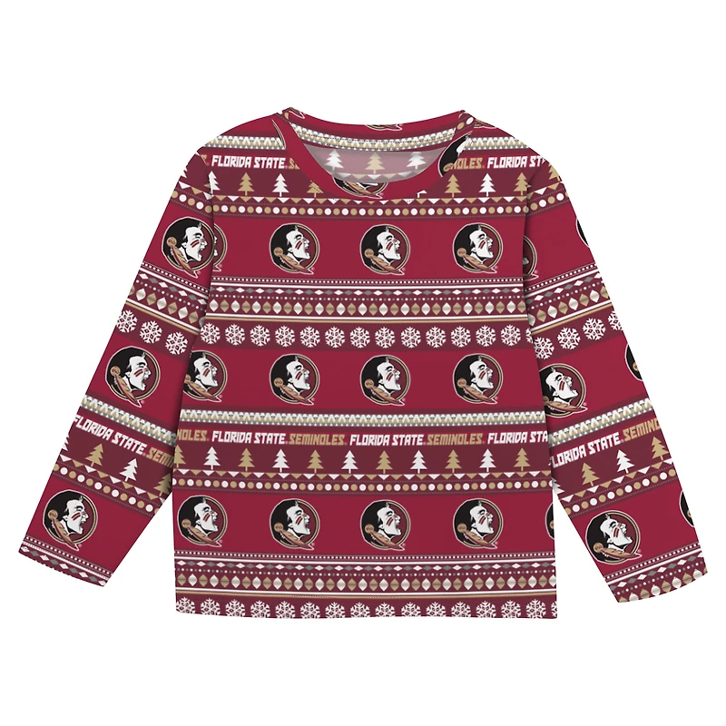 Youth Outerstuff  Garnet Florida State Seminoles Ugly Sweater Pajama Set