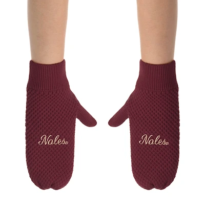 ZooZatz Florida State Seminoles Knit Bow Headband & Mittens Bundle