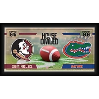 Florida State Seminoles vs. Florida Gators Framed 10" x 20" House Divided Football Collage