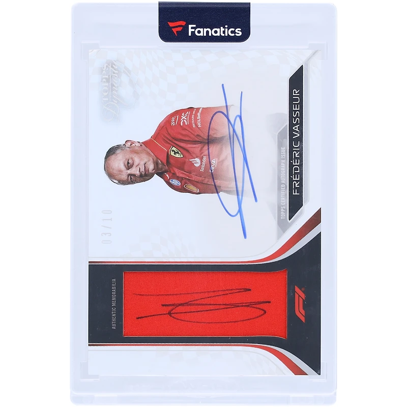 Carte autographiée F1 Topps Dynasty 2024 de Frédéric Vasseur avec double patch relique #DAP-FVA #3/10