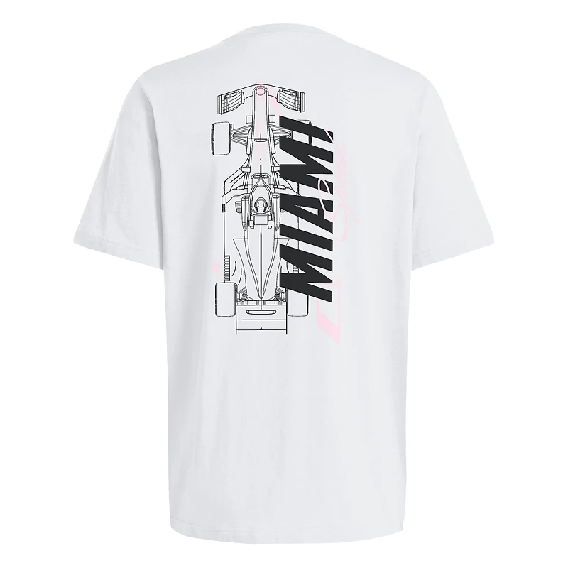 Men's adidas White Formula 1 Miami Fresh T-Shirt