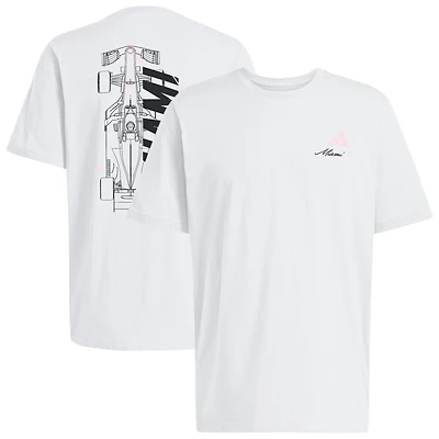 Men's adidas White Formula 1 Miami Fresh T-Shirt