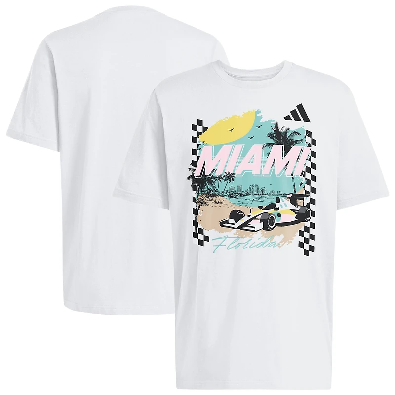 Men's adidas White Formula 1 Miami T-Shirt