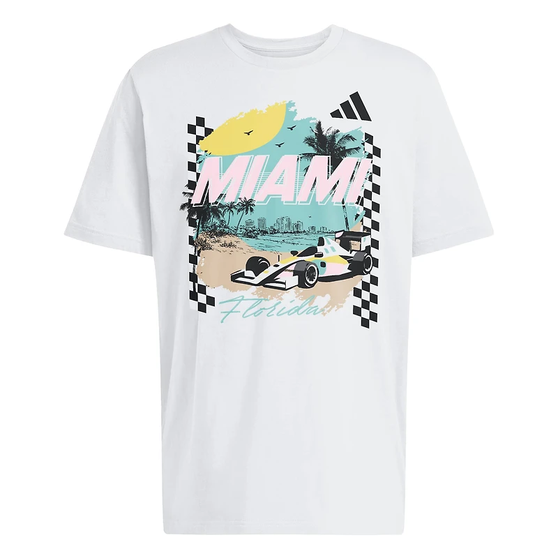Men's adidas White Formula 1 Miami T-Shirt
