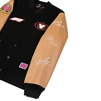 Men's Black/Tan Formula 1 x Disney Full-Zip Varsity Jacket