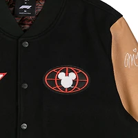Men's Black/Tan Formula 1 x Disney Full-Zip Varsity Jacket
