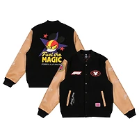 Men's Black/Tan Formula 1 x Disney Full-Zip Varsity Jacket