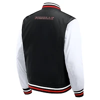Men's Black/White 2025 Las Vegas Grand Prix Night Racing Full-Snap Bomber Jacket