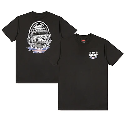T-shirt noir pour homme avec l'écusson du Grand Prix de Grande-Bretagne