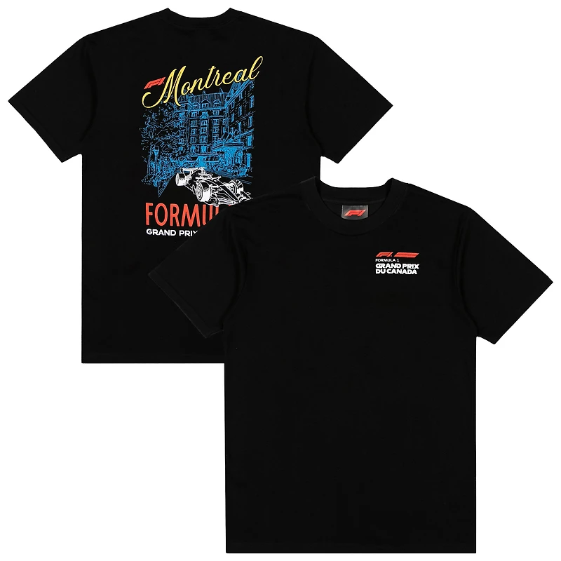 T-shirt noir pour homme, motif croquis du Grand Prix Canada de Formule 1 2026