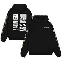 Sweat à capuche noir pour homme avec collage de photos du film Formule 1