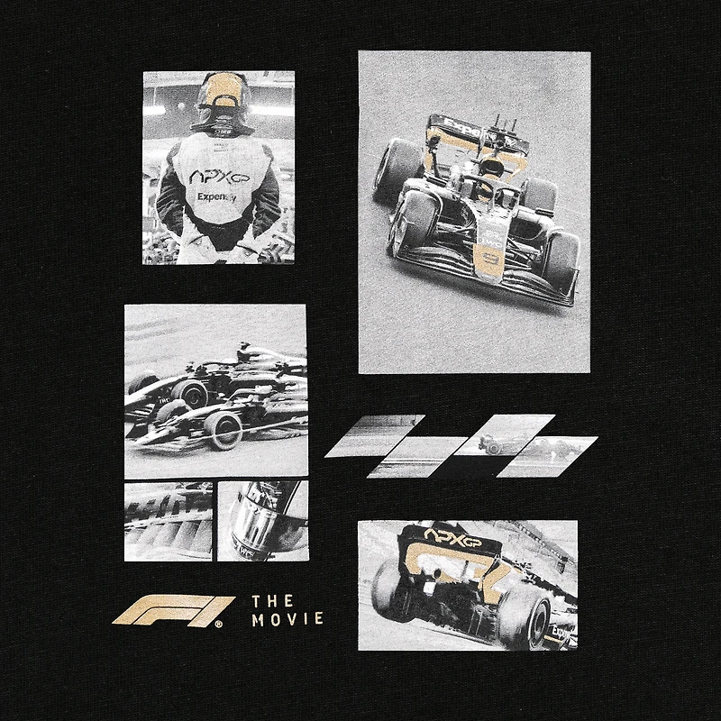 Sweat à capuche noir pour homme avec collage de photos du film Formule 1