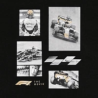 Sweat à capuche noir pour homme avec collage de photos du film Formule 1