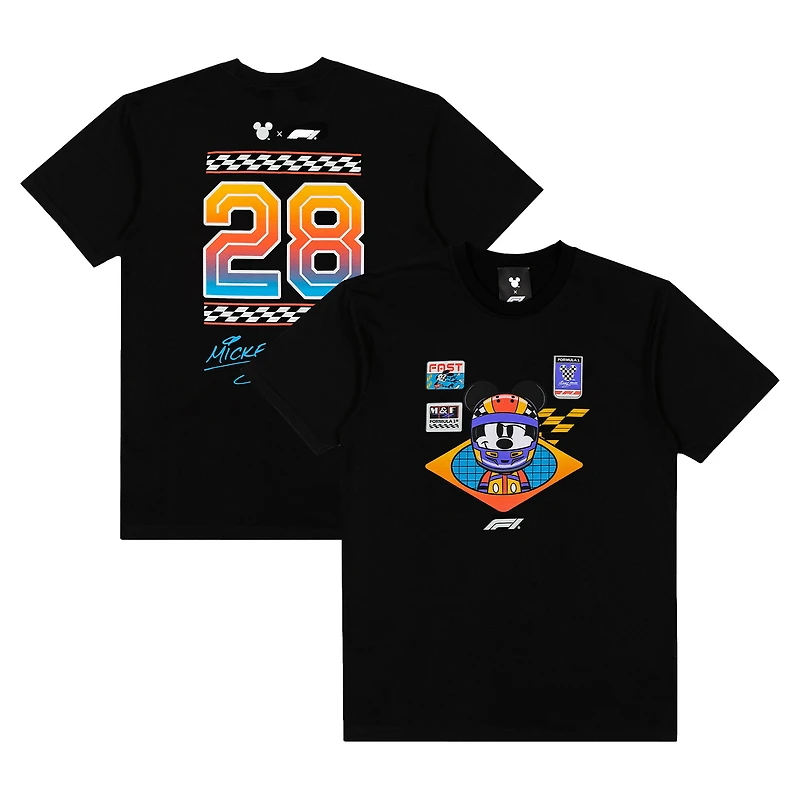 Men's  Black Formula 1 x Disney Mickey Helmet T-Shirt
