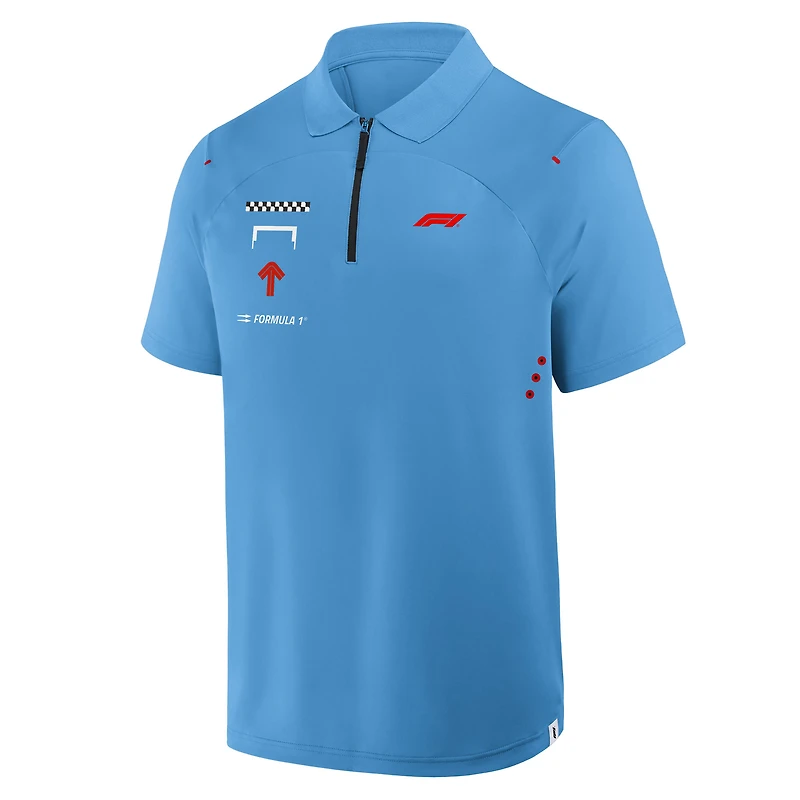 Polo bleu Formula 1 Tech à zip 1/4 pour homme