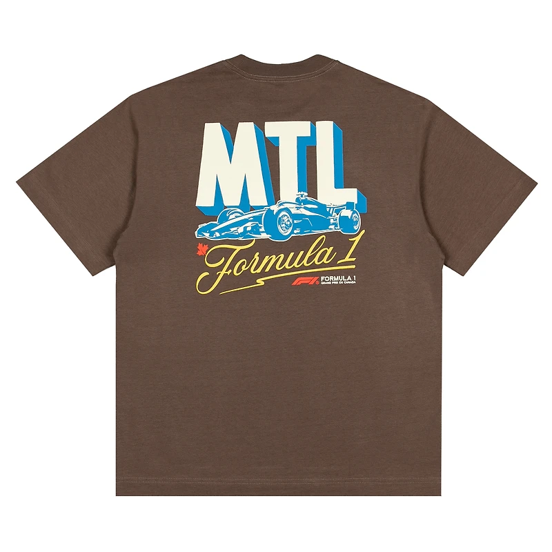T-shirt marron pour homme, Formule 1, Grand Prix du Canada 2026, MTL, coupe carrée