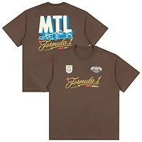T-shirt marron pour homme, Formule 1, Grand Prix du Canada 2026, MTL, coupe carrée