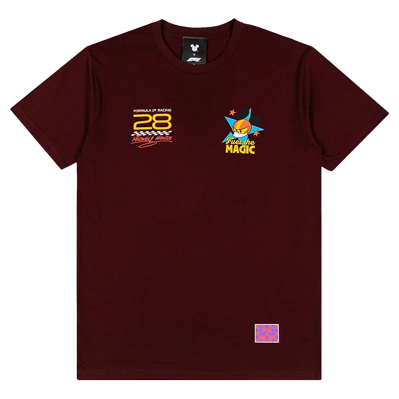 Men's Burgundy Formula 1 x Disney Mickey Racer T-Shirt