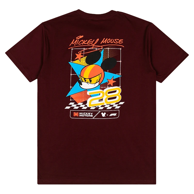Men's Burgundy Formula 1 x Disney Mickey Racer T-Shirt