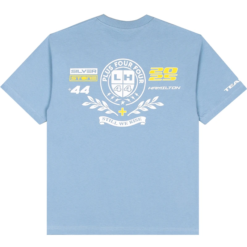T-shirt universitaire bleu Lewis Hamilton Formule 1 Plus 44 pour homme