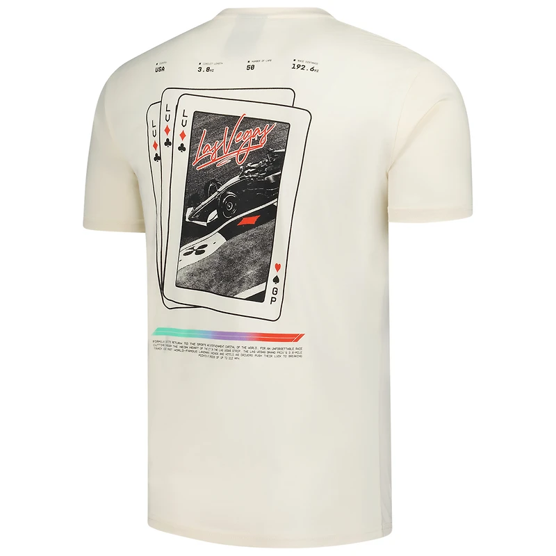Men's Cream Formula 1 2025 Las Vegas Grand Prix Three of a Kind T-Shirt