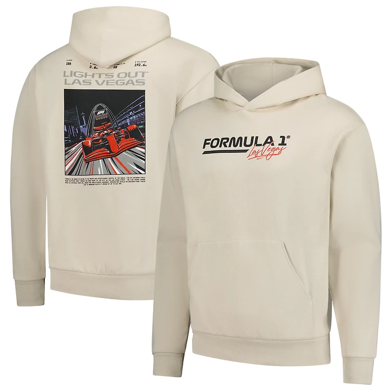 Sweat à capuche crème pour homme Formule 1 2025 Lights Out Las Vegas Grand Prix