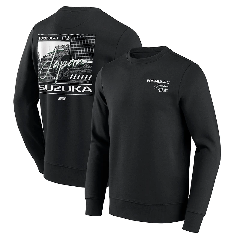 Men's Fanatics Black 2025 Japan Grand Prix Collage Graphic Pullover Sweatshirt