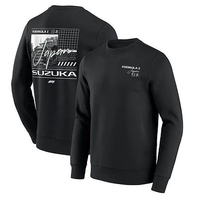 Men's Fanatics Black 2025 Japan Grand Prix Collage Graphic Pullover Sweatshirt