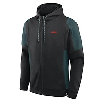 Sweat à capuche zippé Fanatics noir Formula 1 Classics pour homme