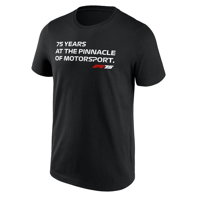 T-shirt noir pour homme avec slogan Formule 1 F175
