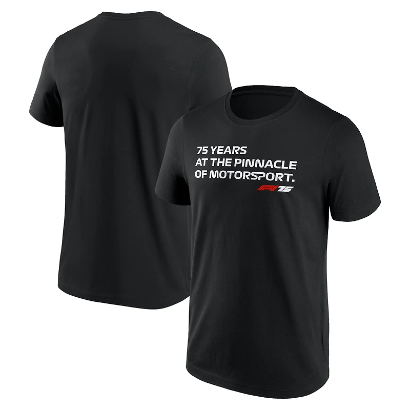T-shirt noir pour homme avec slogan Formule 1 F175