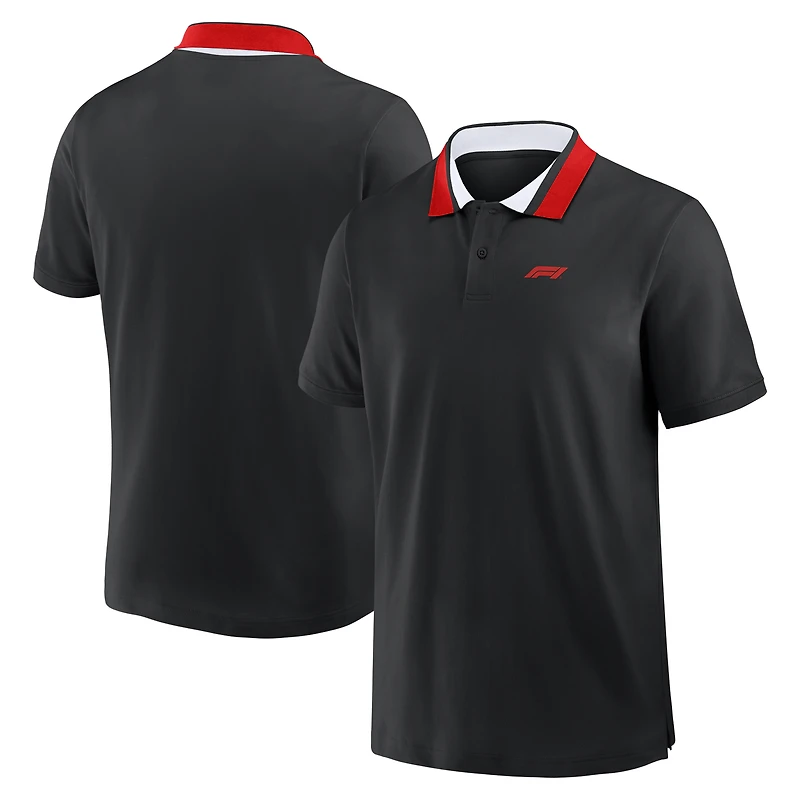Polo Fanatics noir pour homme, motif Formule 1.