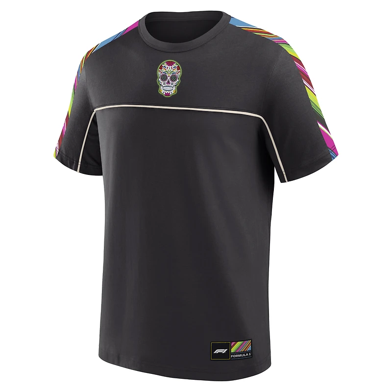 T-shirt Fanatics Charcoal Formula 1 Mexico Grand Prix Sugar Skull pour homme