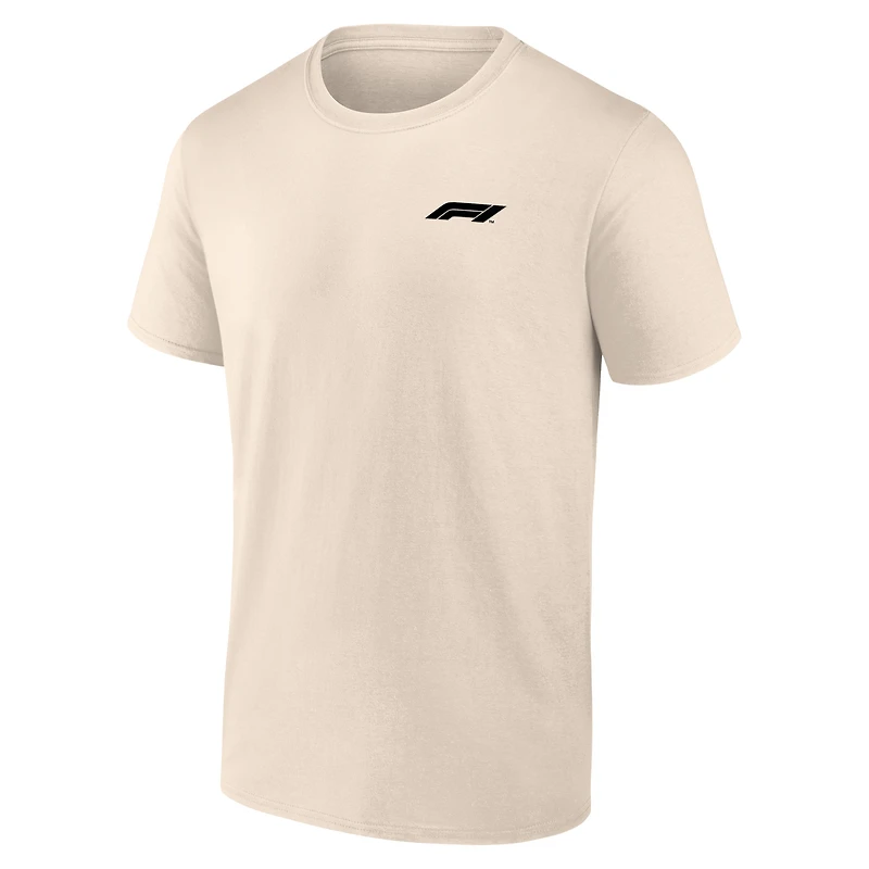 Men's Fanatics Cream Formula 1 Primary Logo T-Shirt