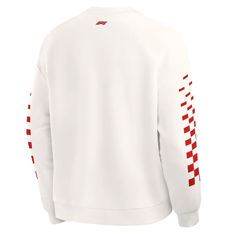 Sweat-shirt Fanatics Cream pour homme, motif étoiles et rayures, Grand Prix des États-Unis de Formule 1