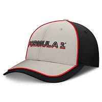 Casquette ajustable Fanatics grise/noire pour homme, motif circuit de Formule 1