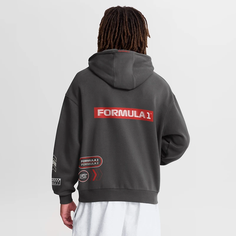 Men's Fanatics Gray Formula 1 Oversized Brand Overdrive Hoodie