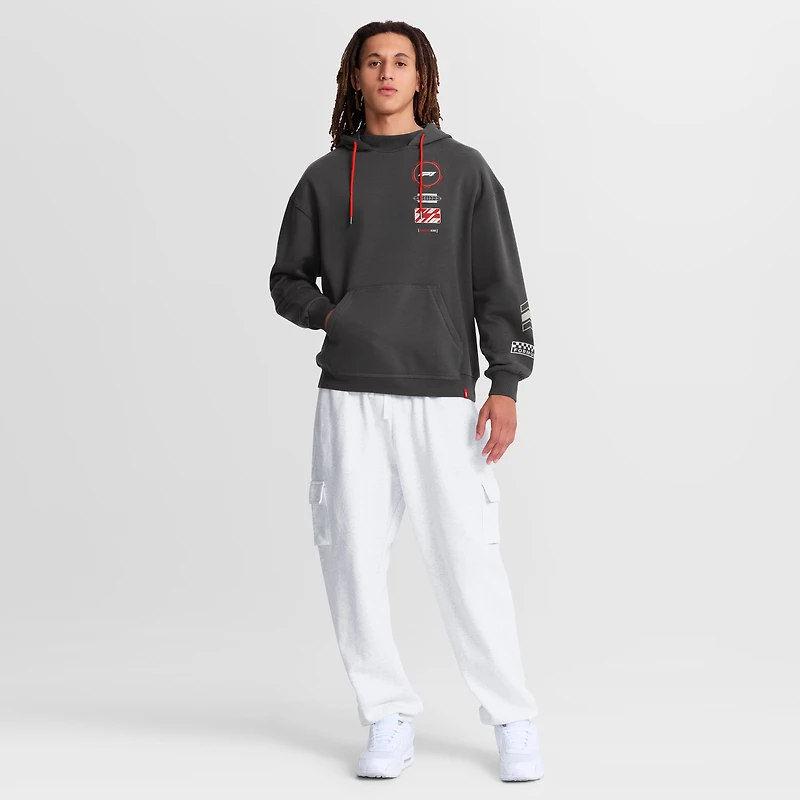 Men's Fanatics Gray Formula 1 Oversized Brand Overdrive Hoodie
