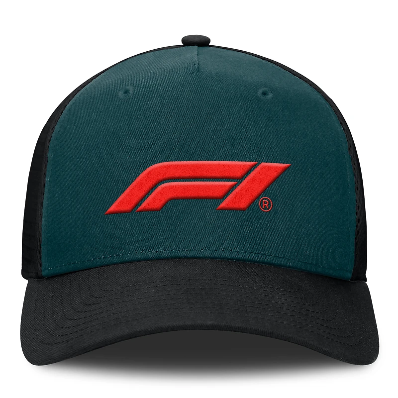 Men's Fanatics Green/Black Formula 1 Clash A-Frame Trucker Adjustable Hat