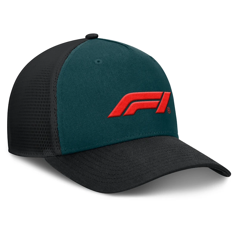 Men's Fanatics Green/Black Formula 1 Clash A-Frame Trucker Adjustable Hat
