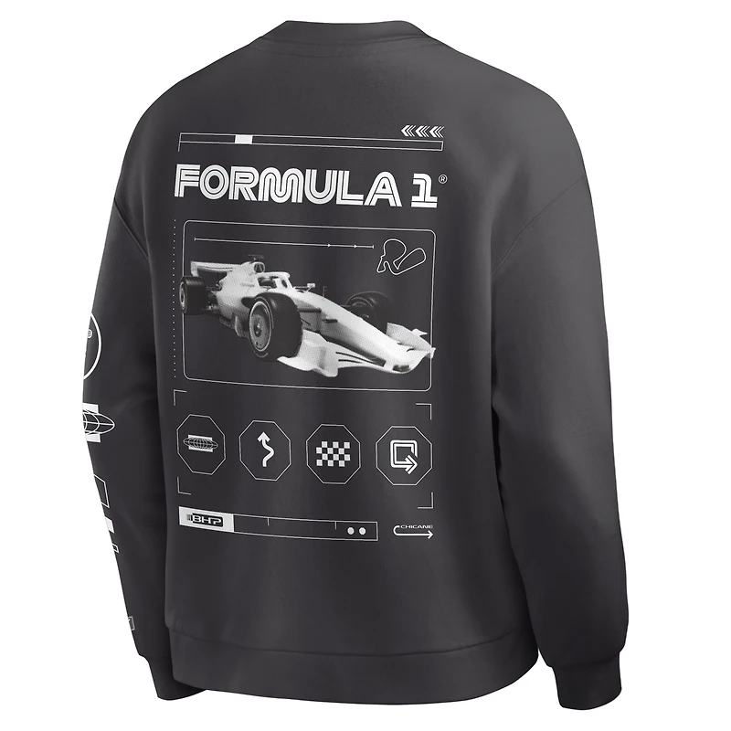 Men's Fanatics  Heather Charcoal Formula 1 Race Grids Icons Long Sleeve French Terry Sweatshirt