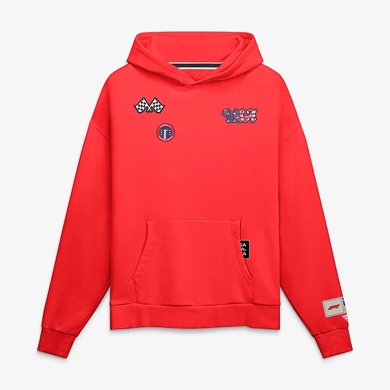 Sweat à capuche Fanatics rouge pour homme, édition Grand Prix des États-Unis de Formule 1