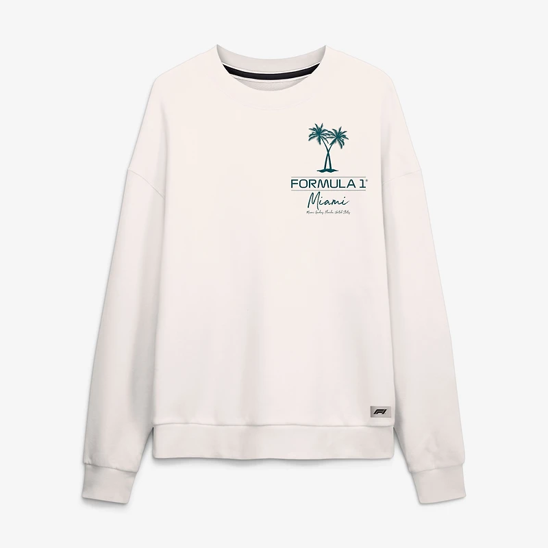 Men's Fanatics White Formula 1 Miami Grand Prix 2026 Oversized Sweatshirt