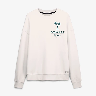 Men's Fanatics White Formula 1 Miami Grand Prix 2026 Oversized Sweatshirt