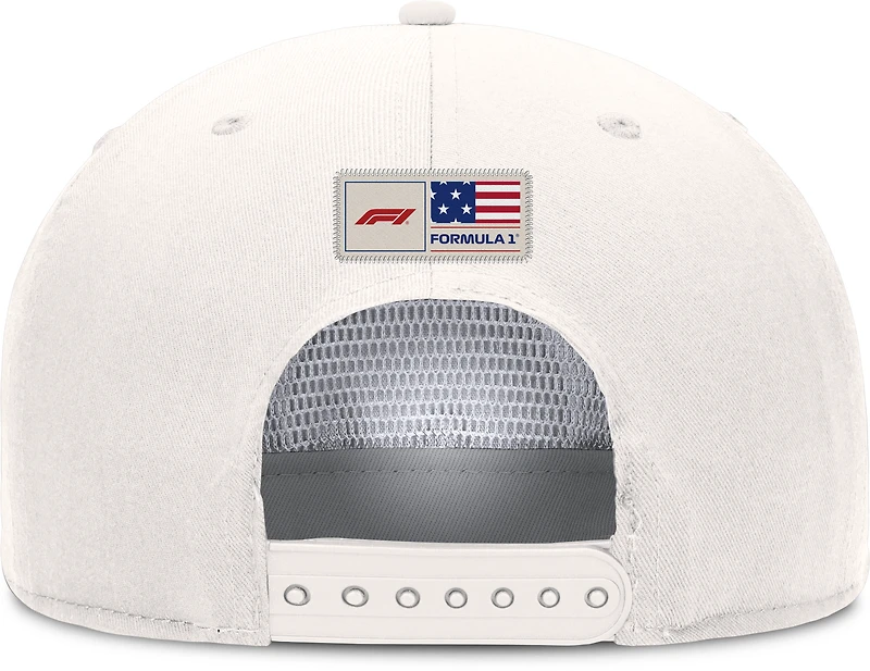 Men's Fanatics  White Formula 1 USA Golfer Snapback Hat