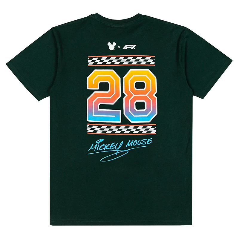 Men's Forest Green Formula 1 x Disney Mickey Helmet T-Shirt