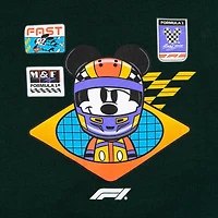 Men's  Forest Green Formula 1 x Disney Mickey Helmet T-Shirt