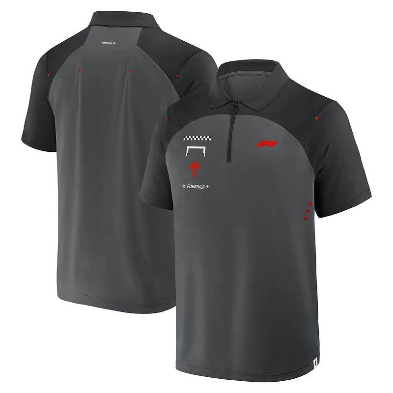 Polo gris Formula 1 Tech à zip 1/4 pour homme