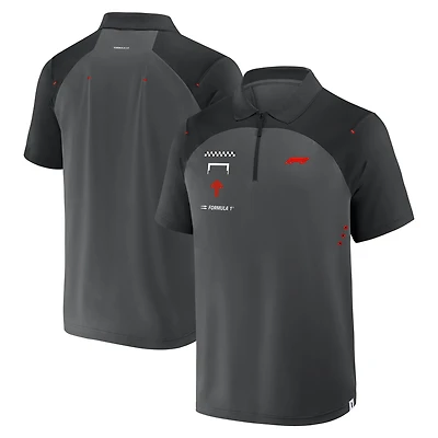 Polo gris Formula 1 Tech à zip 1/4 pour homme